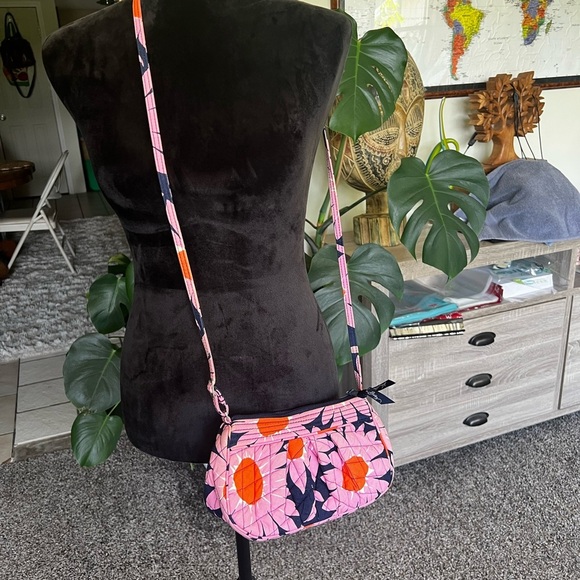 Vera Bradley Pink and Orange Floral Crossbody Bag - Picture 1 of 7
